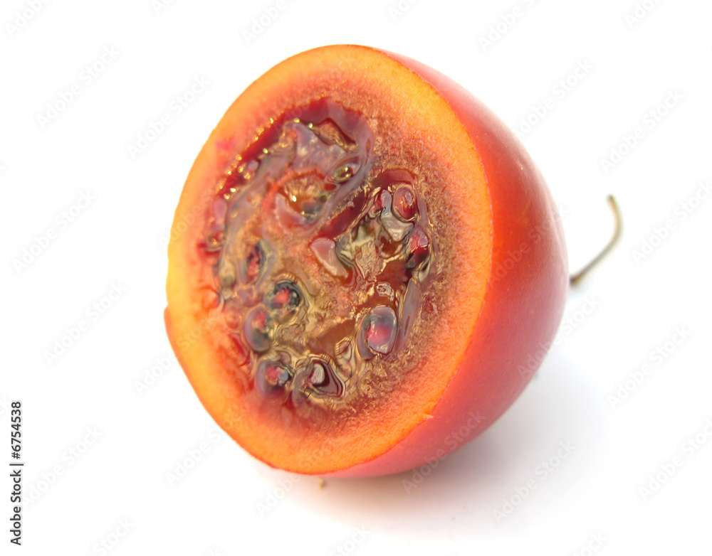 Fototapeta premium Tamarillo cross section isolated in white studio