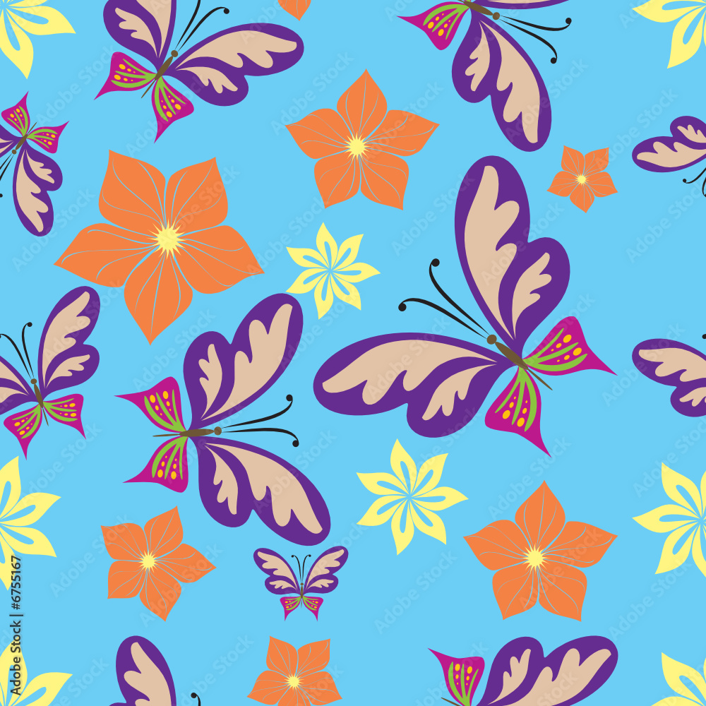Fototapeta premium Seamless floral background. Vector illustration.