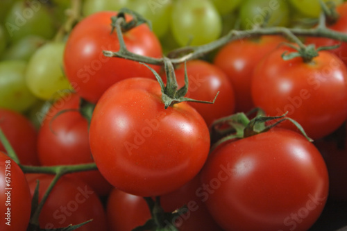 Tomatos in bunch photo