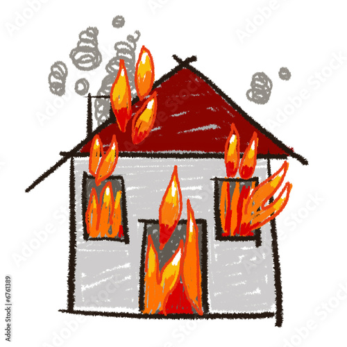 maison en feu