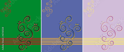 Three variants of a pattern of different color