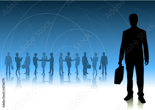 Business man and his team