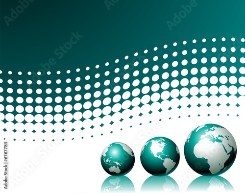 vector background with three globe photo
