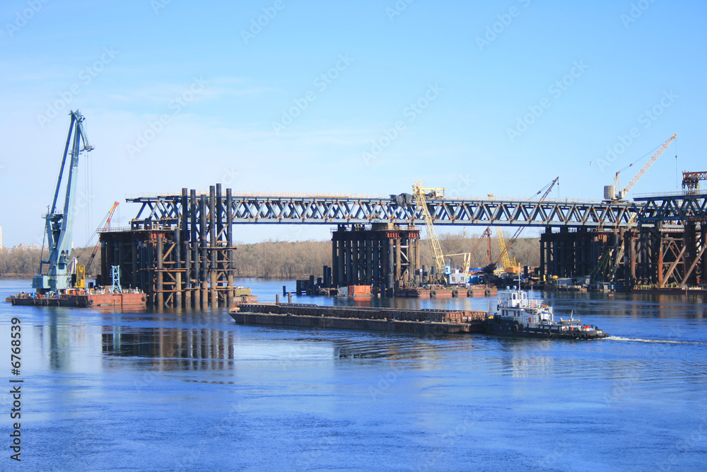 Naklejka premium construction of the metro bridge