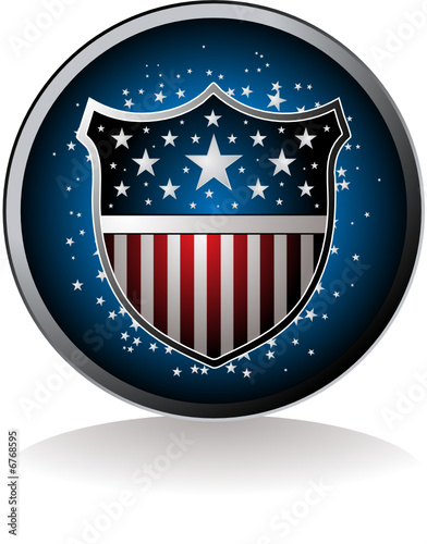 American inspired badge with drop shadow