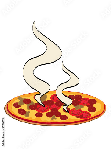 Pizza with steam