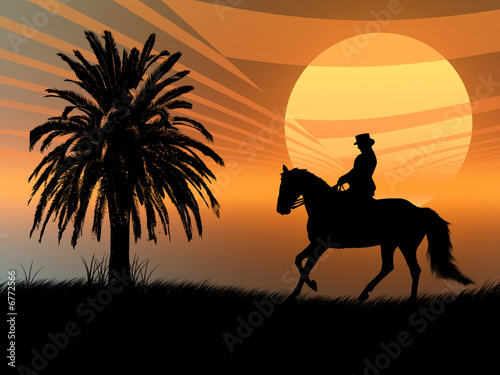 Equitazione al tramonto