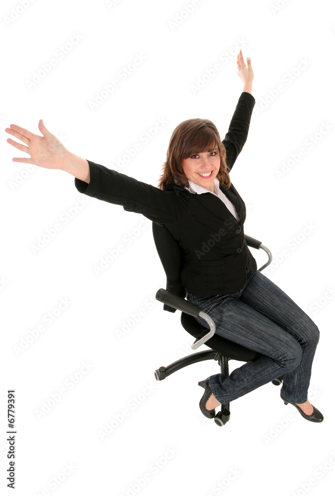 Businesswoman sitting on an office chair Businesswoman sitting on an office chair