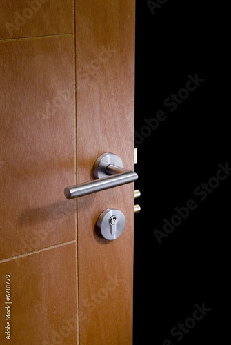open door isolated on black
