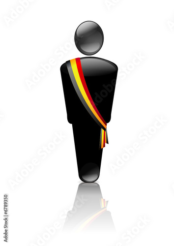 Bonhomme de cristal et son écharpe tricolore belge