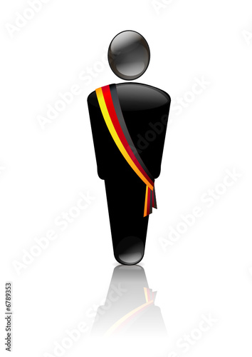 Bonhomme de cristal et son écharpe tricolore allemande