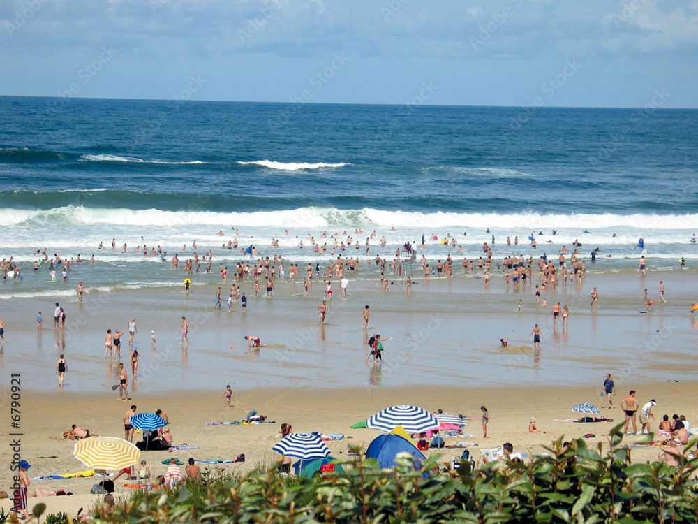 Biscarrosse plage, ocean  vague été, vacance