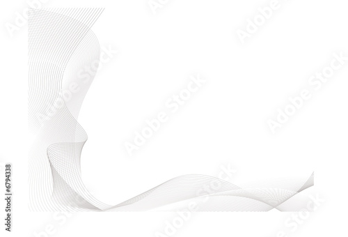 Abstract flowing gray lines with white copy space