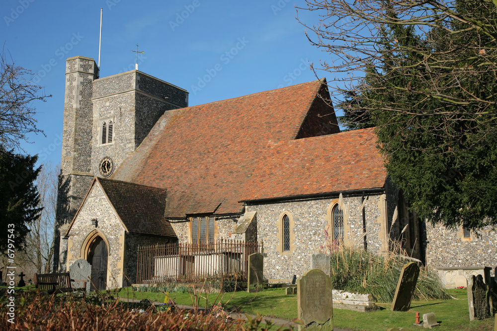 English Flintsone Norman Church in Kent