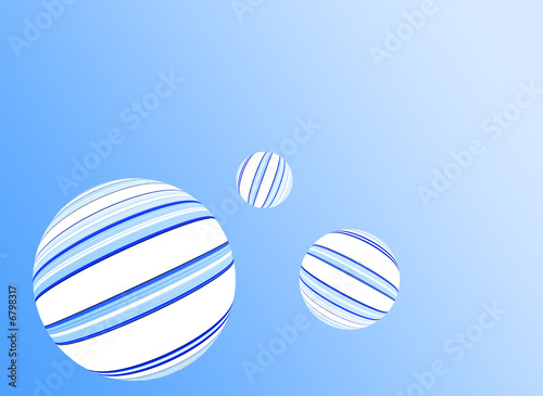 Ball shapes on blue
