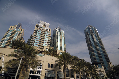 Skyscrapers in Dubai Marina Residence. Emirates.