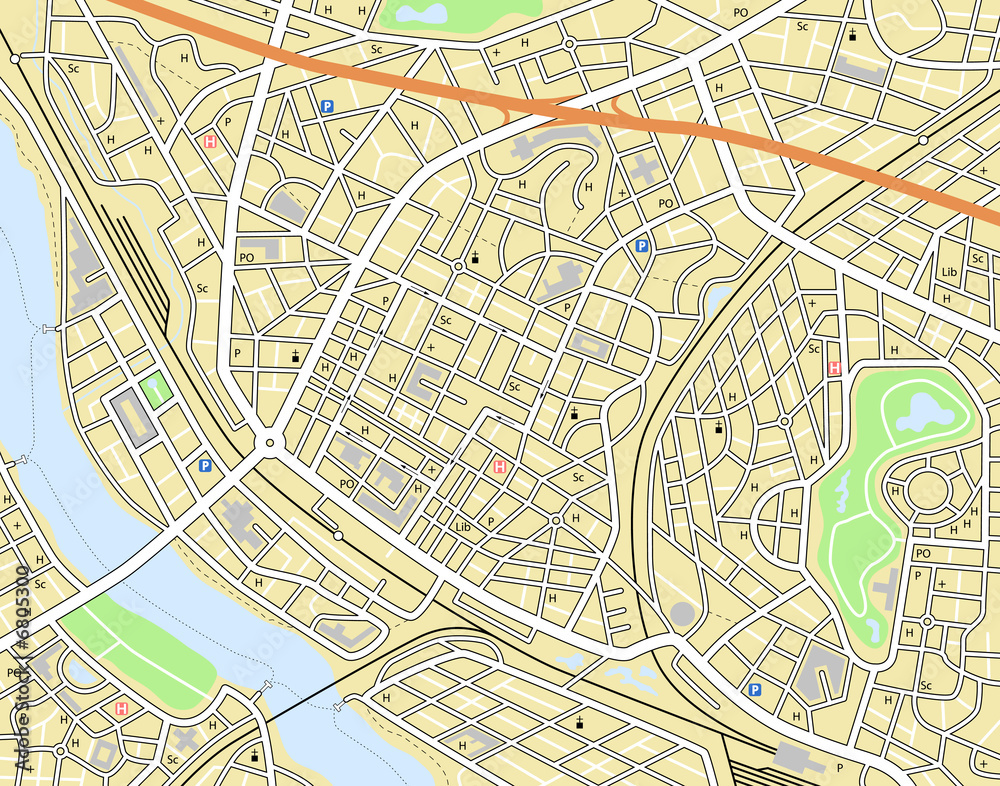 Fototapeta premium City map