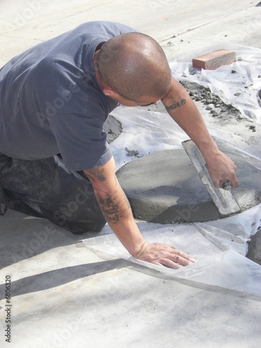 Man doing cement work