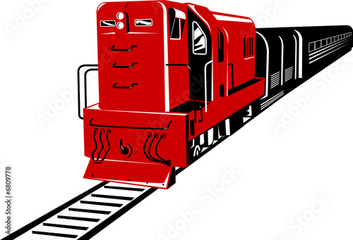 Red diesel train