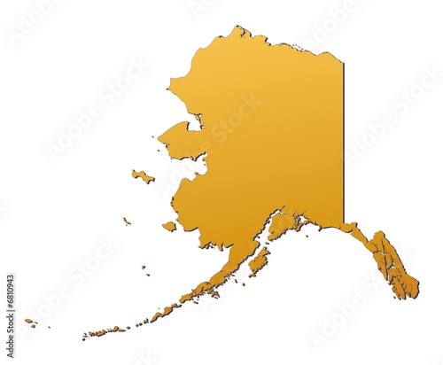 Alaska (USA) map filled with orange gradient