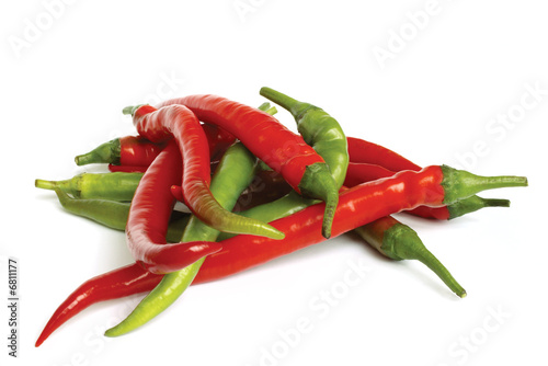 Canvas Print Red and green chili peppers