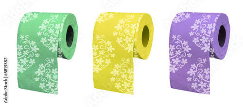 Colour rolls of toilet  paper photo