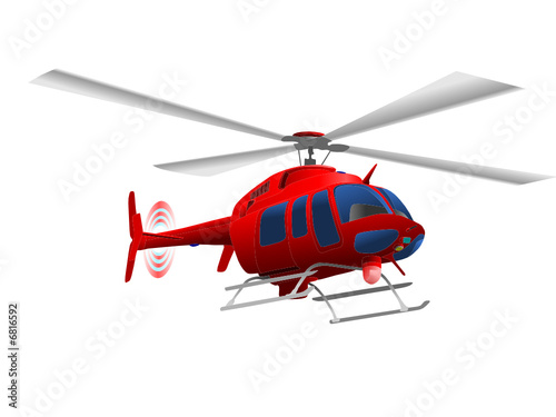 vector - red helicopter flying up