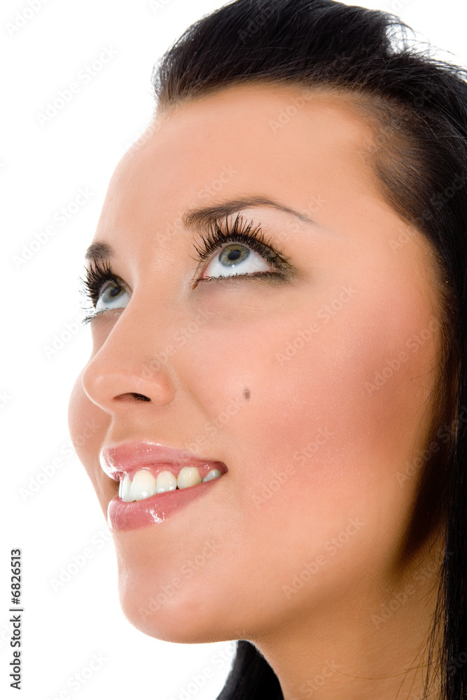 portrait of the brunette with blue eye portrait of the brunette with blue eye
