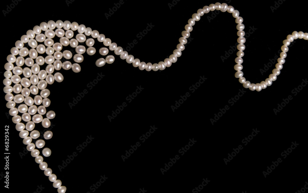 Pearls on black. Pearls on black.