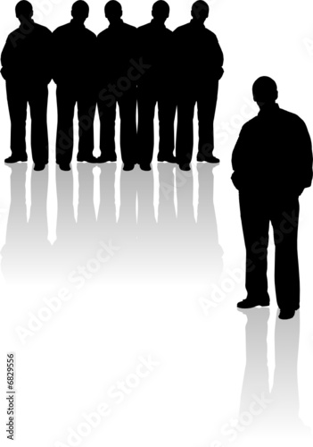 Business team silhouette with reflect