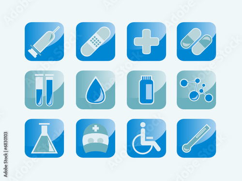 Icons und Symbole für Medizin, Labor, Forschung etc.