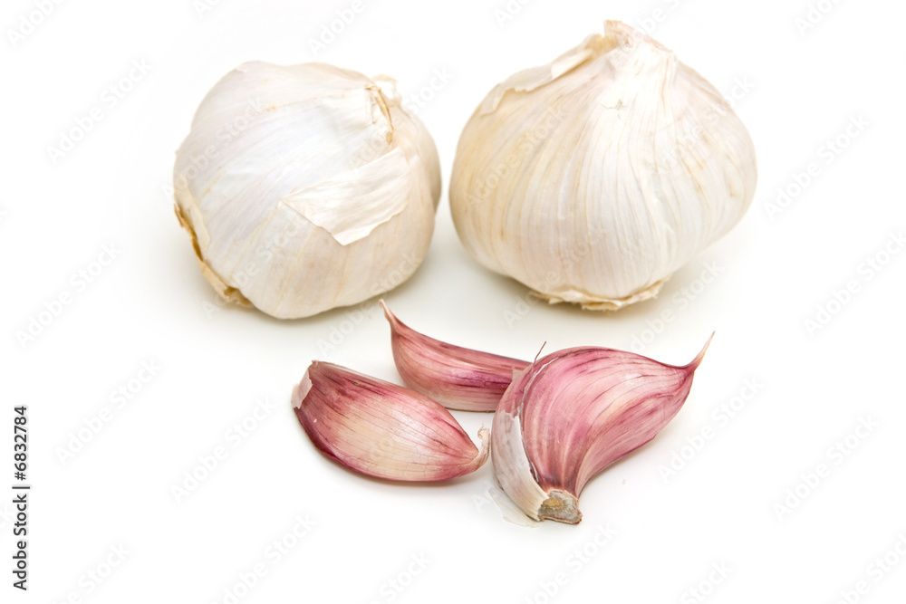 Garlic isolated on white background