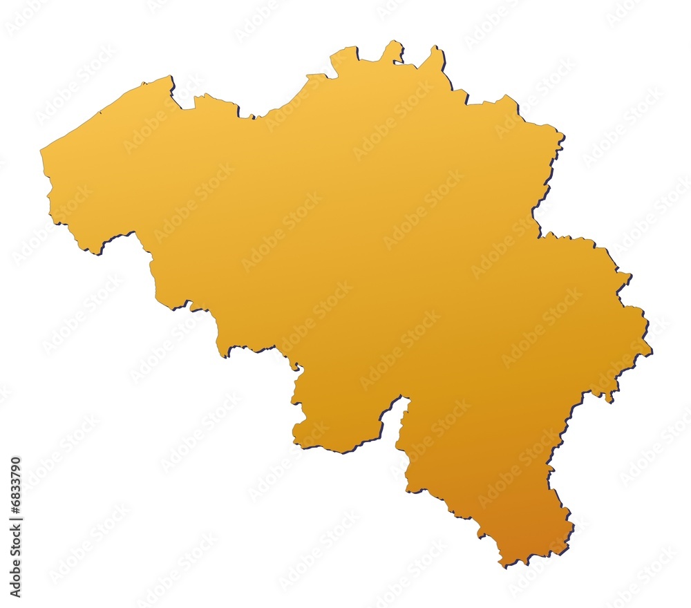 Belgium map filled with orange gradient Belgium map filled with orange gradient