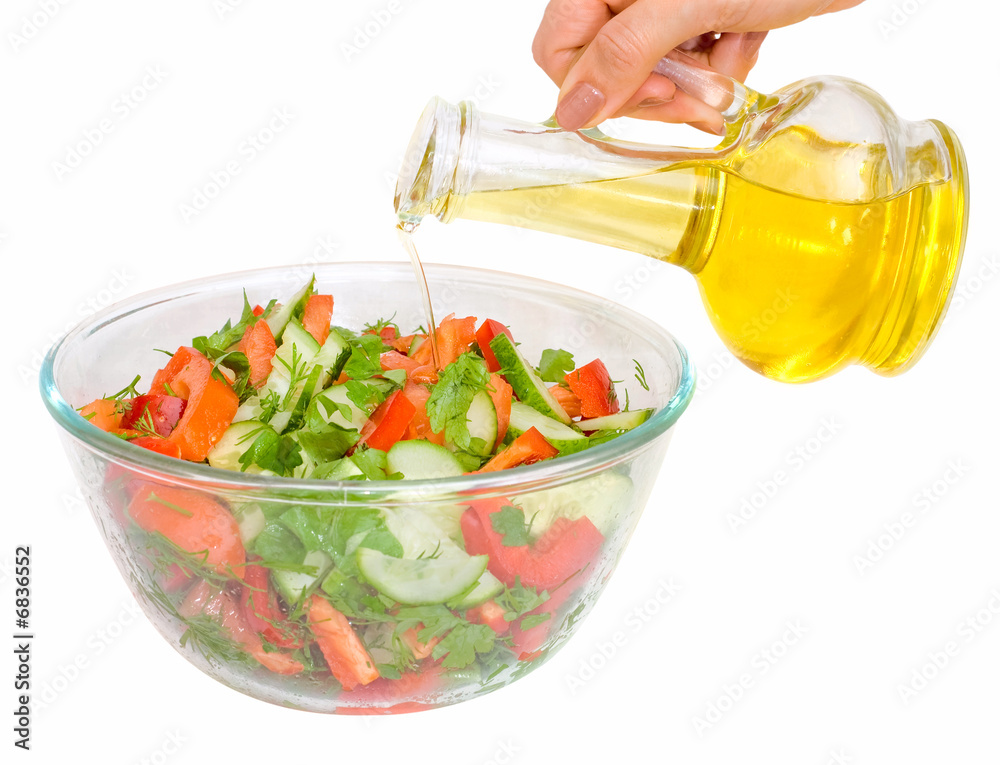 Vegetarian salad with plant oil Vegetarian salad with plant oil