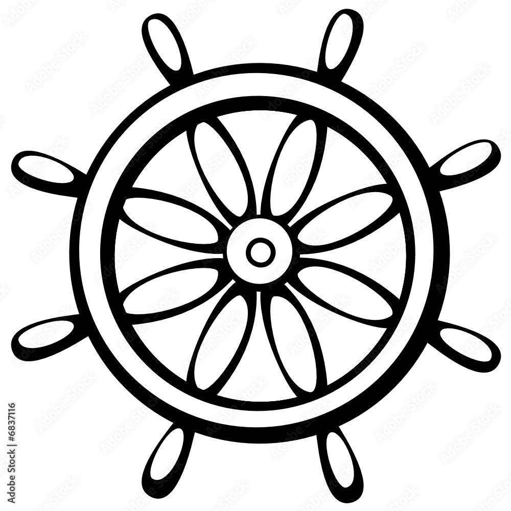 ship control wheel Stock Vector Adobe Stock