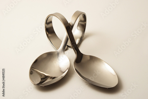 Two crossed amuse-bouche spoons photo