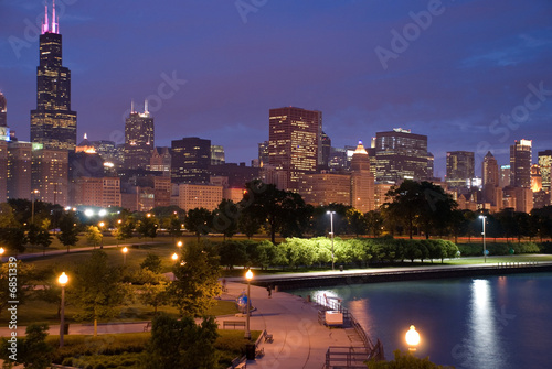 Downtown Chicago, late afternoon