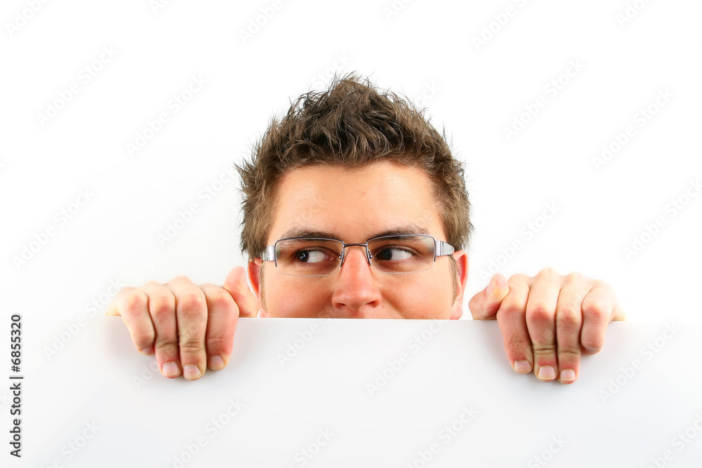 man holding blank man holding blank