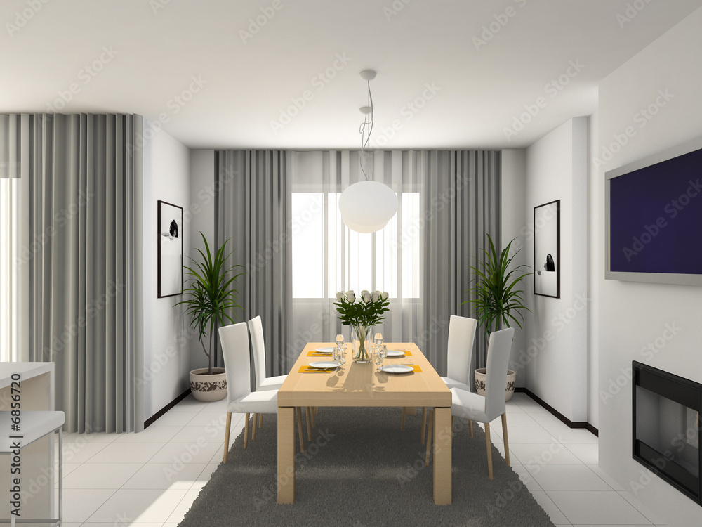 Fototapeta premium Modern kitchen. 3D render