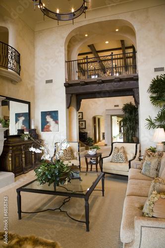Spacious luxury home living room.