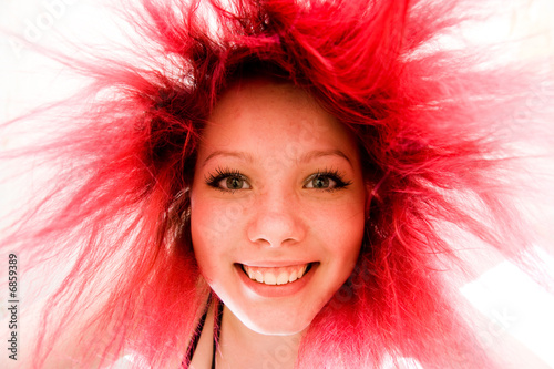 Crazy happy funny redhead