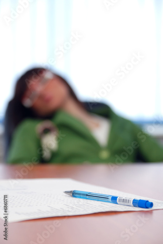 young businesswoman signing a contract photo