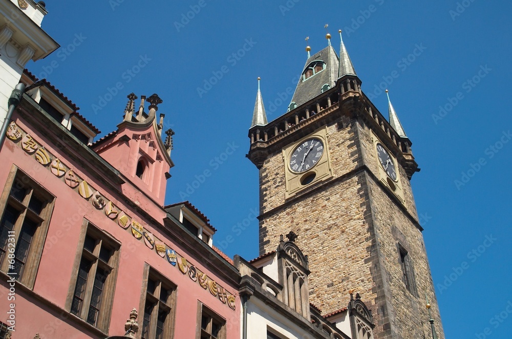 tower with clock in prague