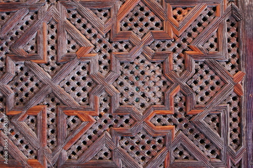 Moucharabieh détail ; Médersa ; Médina de Fès ; Maroc photo