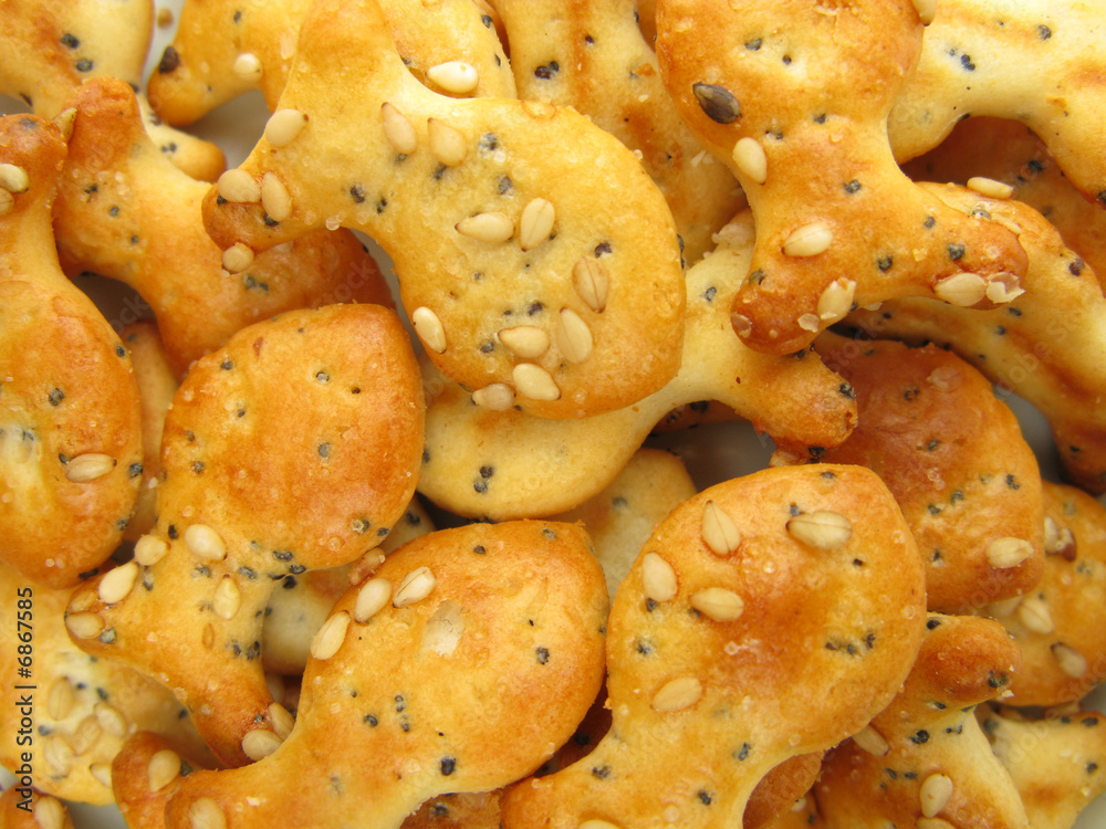 Fishes snack with spices and sesame Fishes snack with spices and sesame