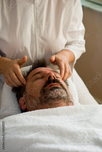 Man getting facial
