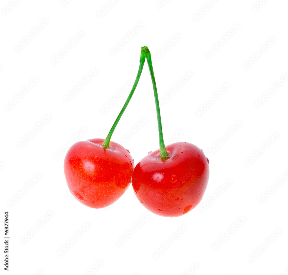 Fresh cherry fruit isolated on white Fresh cherry fruit isolated on white