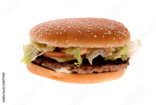 Cheeseburger isolated on white
