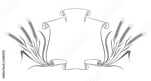 Scroll banner and wheat