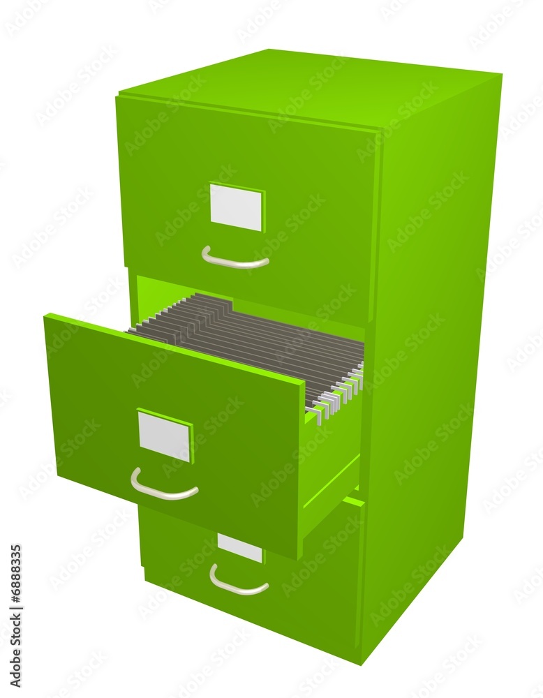 Green filing cabinet